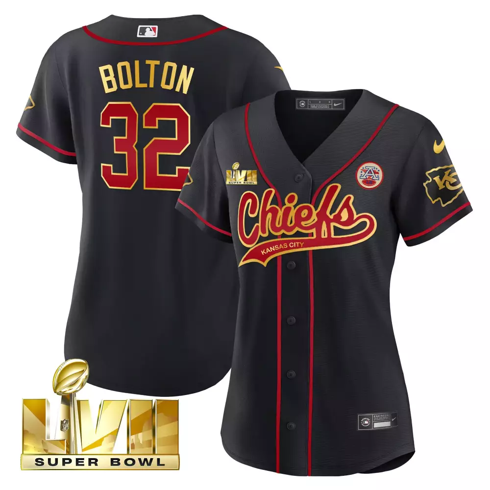 Nick Bolton 32 Kansas City Chiefs Jersey Black Super Bowl Lvii Women Red Gold All