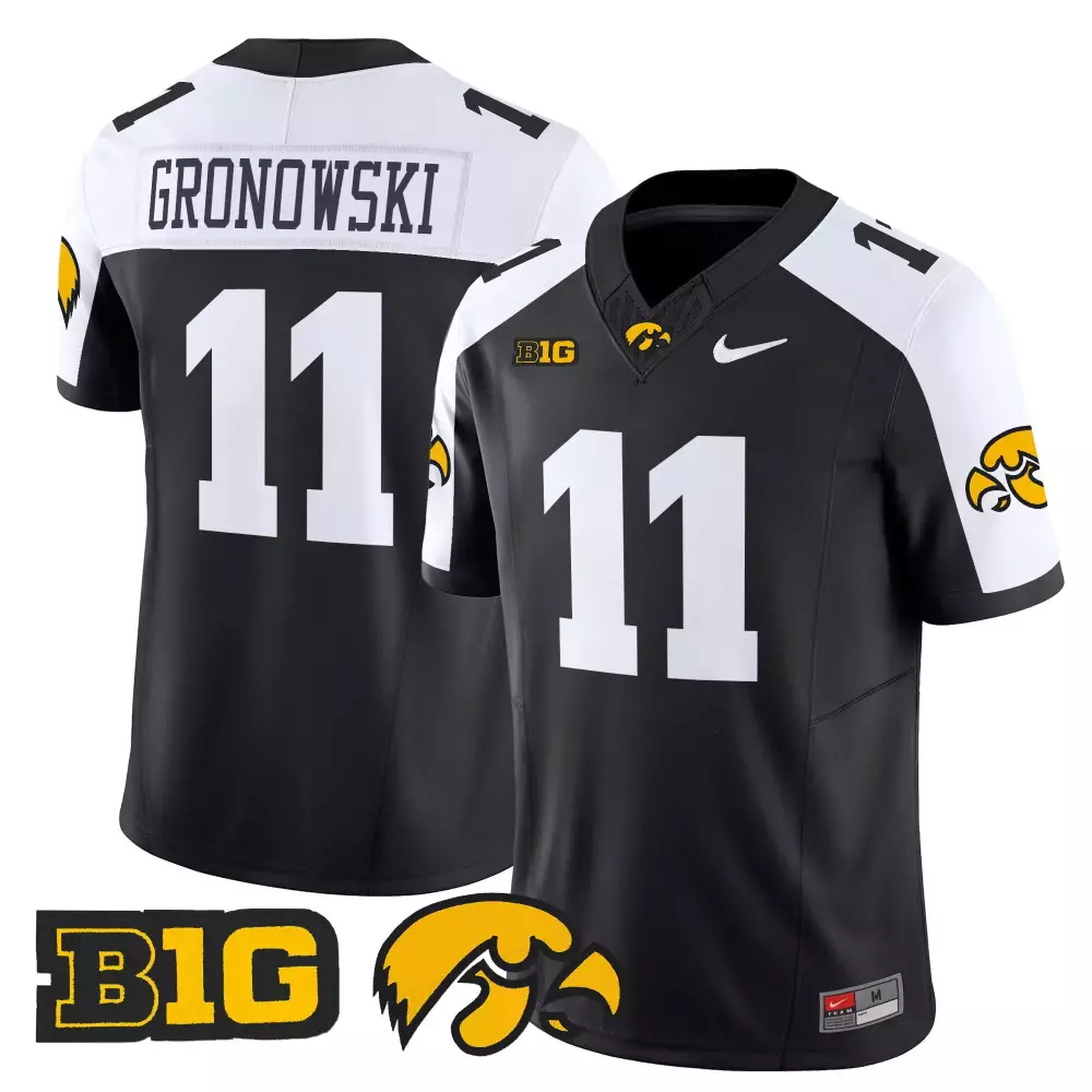 Rob Gronkowski 11 Iowa Hawkeyes Jersey Black Ncaa Big 2023 Men White Yellow All Stitched