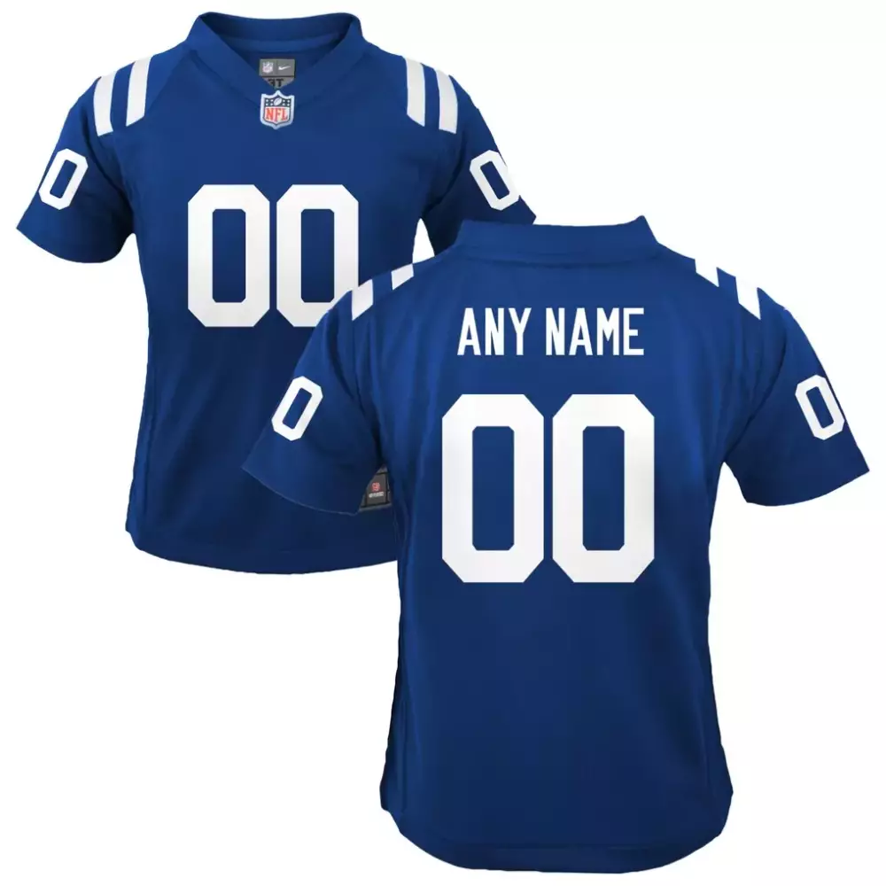 Indianapolis Colts Jersey Royal Blue Men White Custom Game