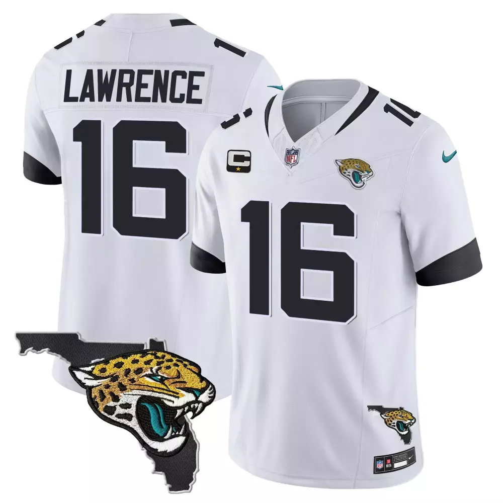 Trevor Lawrence 16 Jersey White NFL Draft Jacksonville Jaguars C-cap Men Player Black