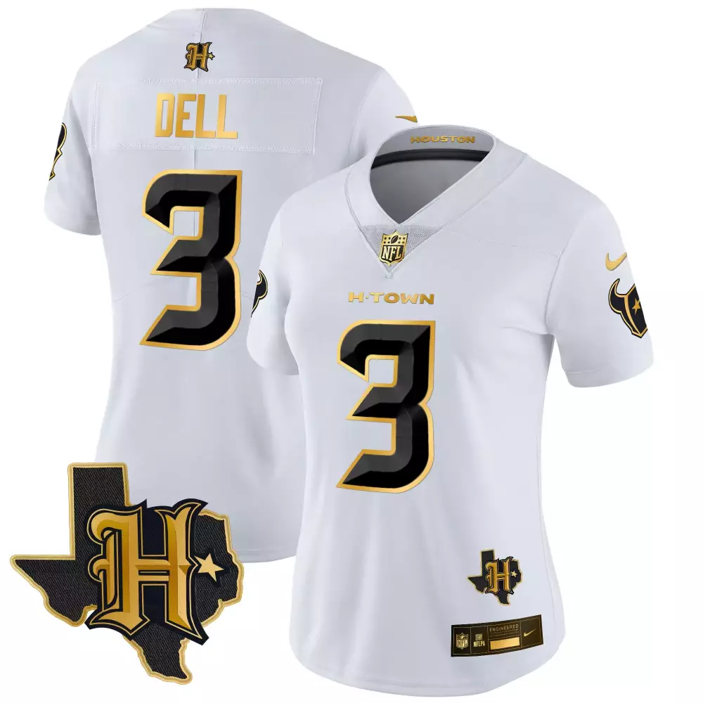 Tank Dell 3 H-town Jersey White Engineered Women Gold Black Vapor Limited All Stitched