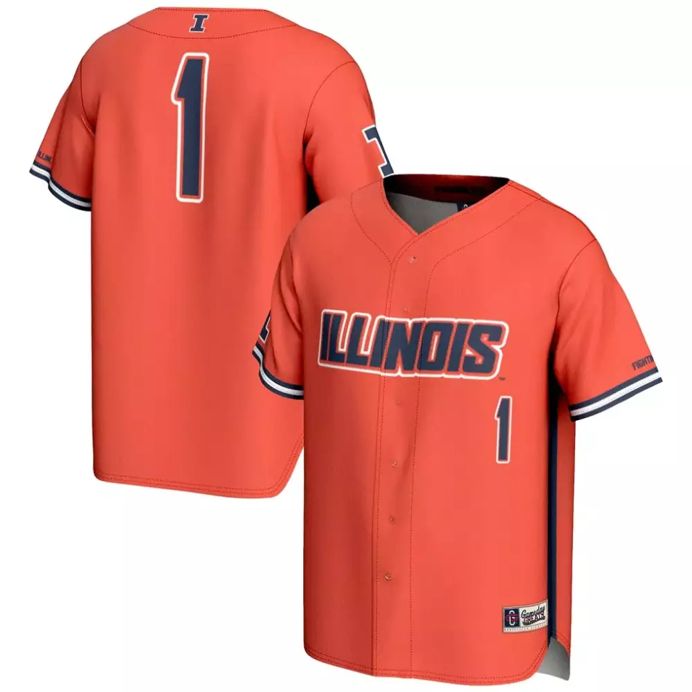 Illinois Fighting Illini 1 Jersey Orange Fightin Men Navy White Gameday