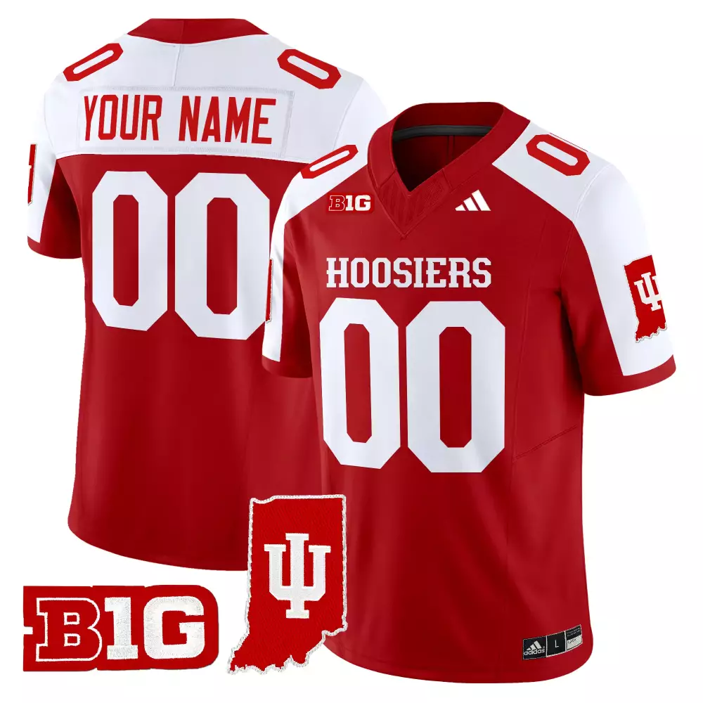 Custom Indiana Hoosiers Jersey Red Big Men White Vapor Stitched