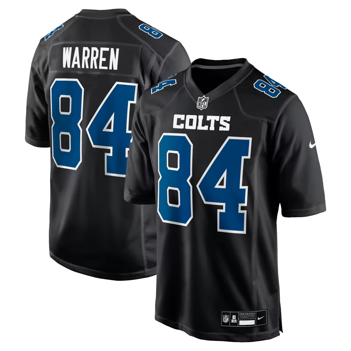 Tyler Warren 84 Colts Jersey Black Men Blue White Fashion Game