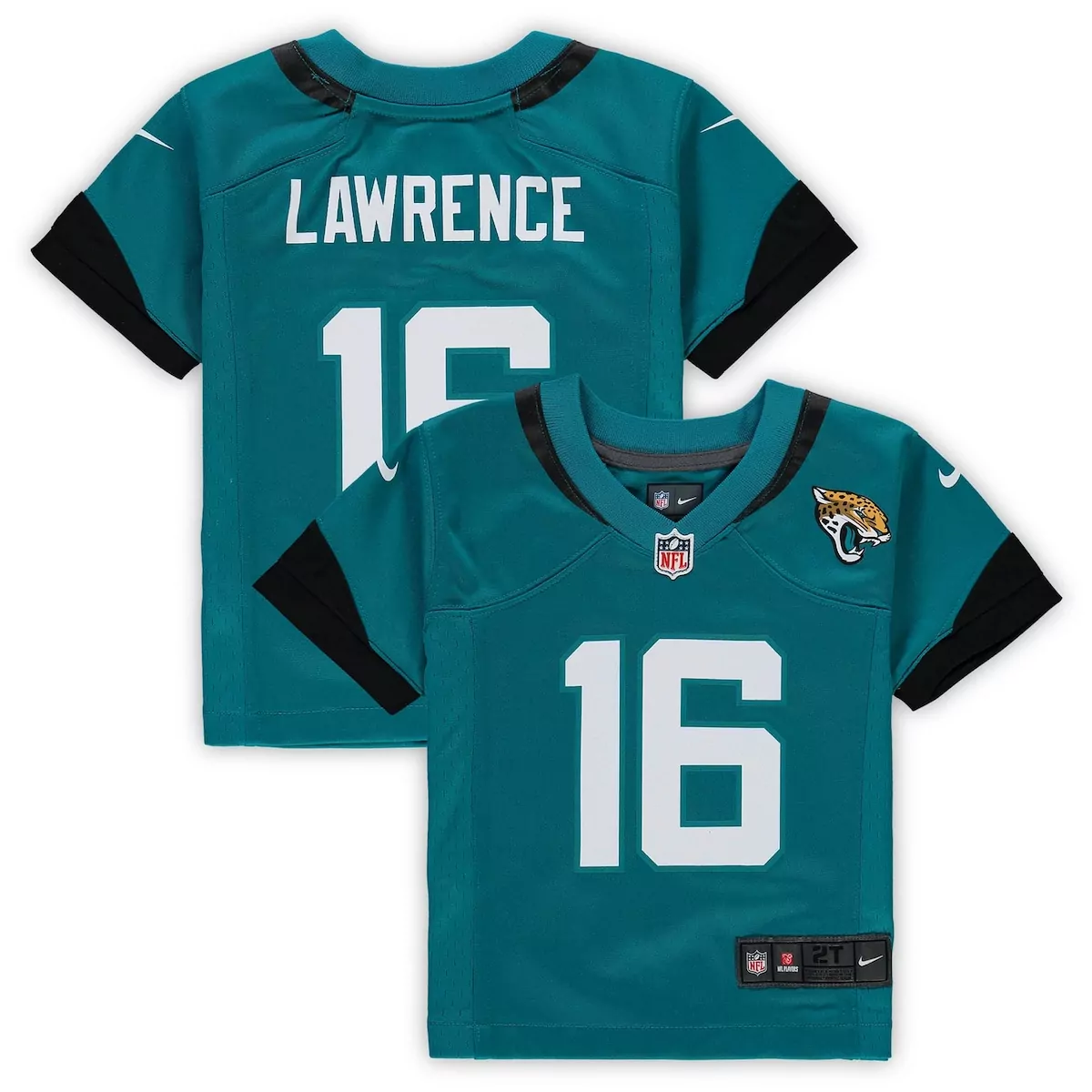 Trevor Lawrence 16 Jersey Teal Jacksonville Jaguars Kids Replica Black White Game