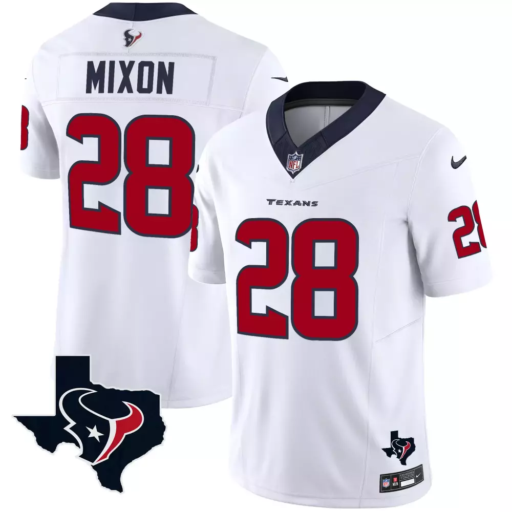 Joe Mixon 28 Houston Texans Jersey White Men Standard Red Navy All Stitched Vapor