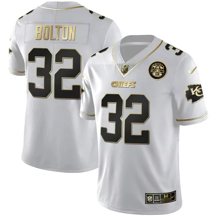 Nick Bolton 32 Chiefs Jersey White Super Bowl Lvii Men Black Gold All Stitched Vapor