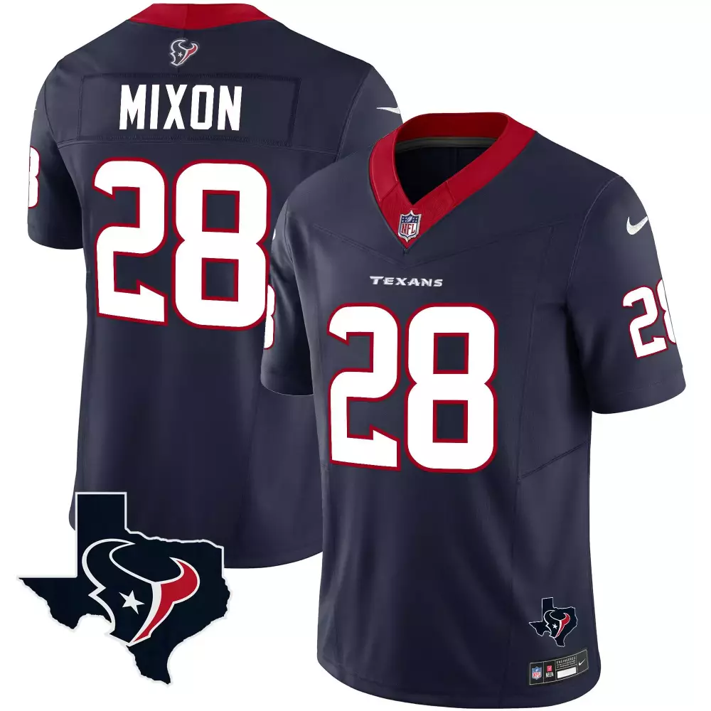 Joe Mixon 28 Texans Jersey Navy Blue Men Player Red White Vapor Limited All Stitched