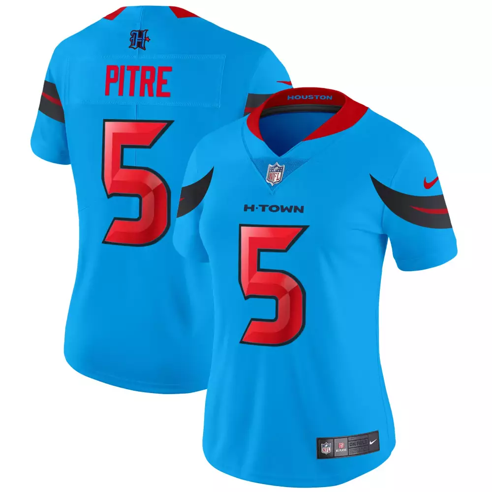 Jalen Pitre 5 Houston Jersey Blue Women Alternate Red Black Vapor Limited v3 All