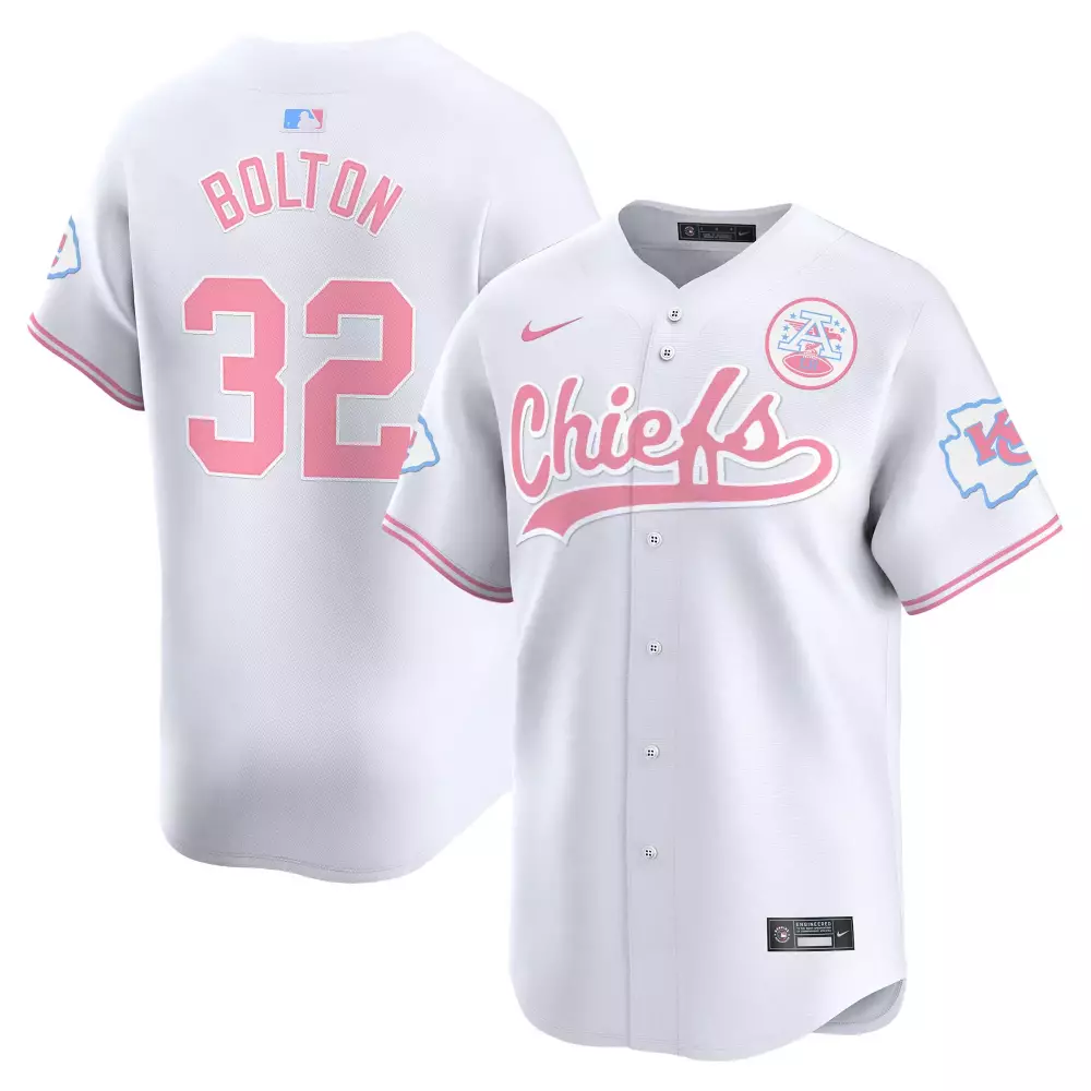 Nick Bolton 32 Kansas City Royals Jersey White Breast Cancer Awareness Men Alternate