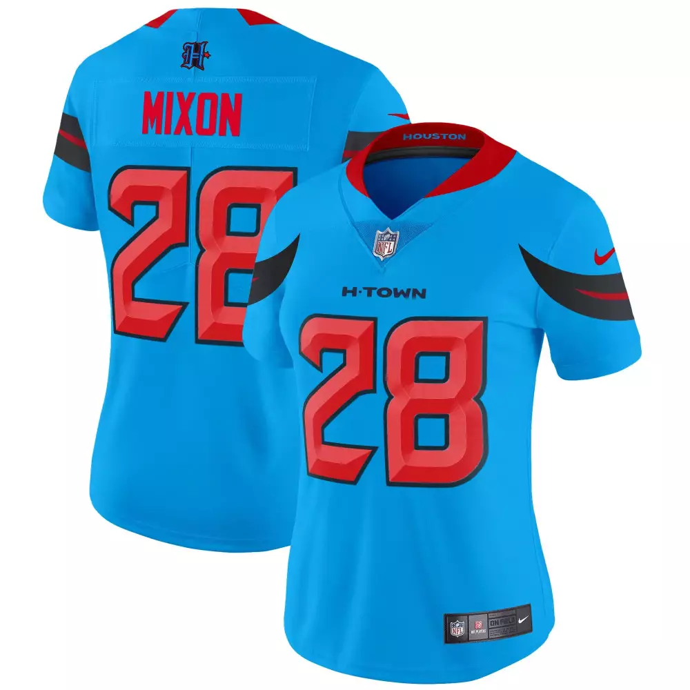 Joe Mixon 28 Houston Texans Jersey Blue Women Regular Alternate Red Black All Stitched