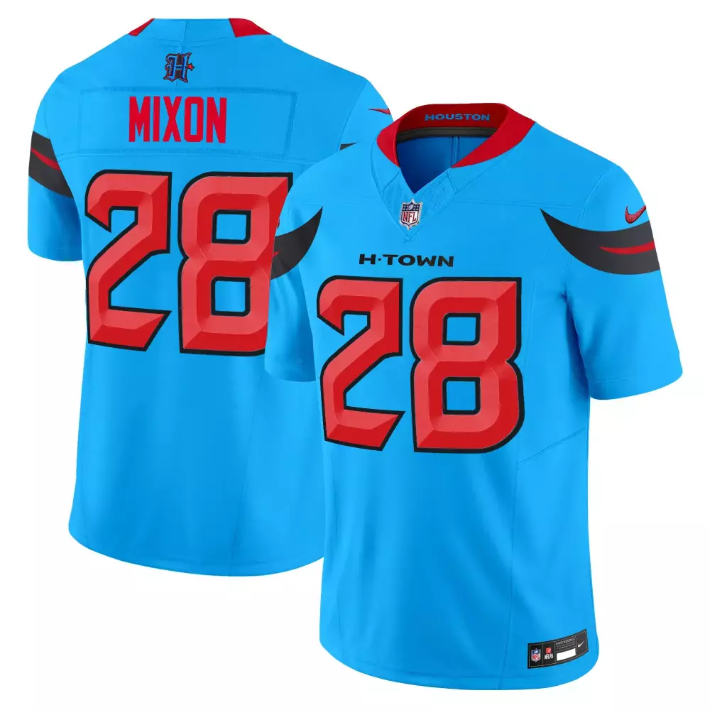 Joe Mixon 28 H-town Jersey Blue Men Red Black Vapor Limited v3 All Stitched