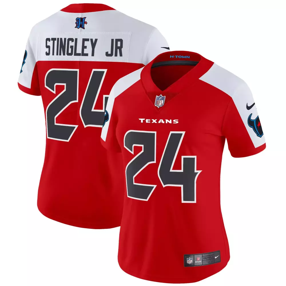 Derek Stingley Jr. 24 Texans Jersey Red Men Replica White Black All Stitched Vapor