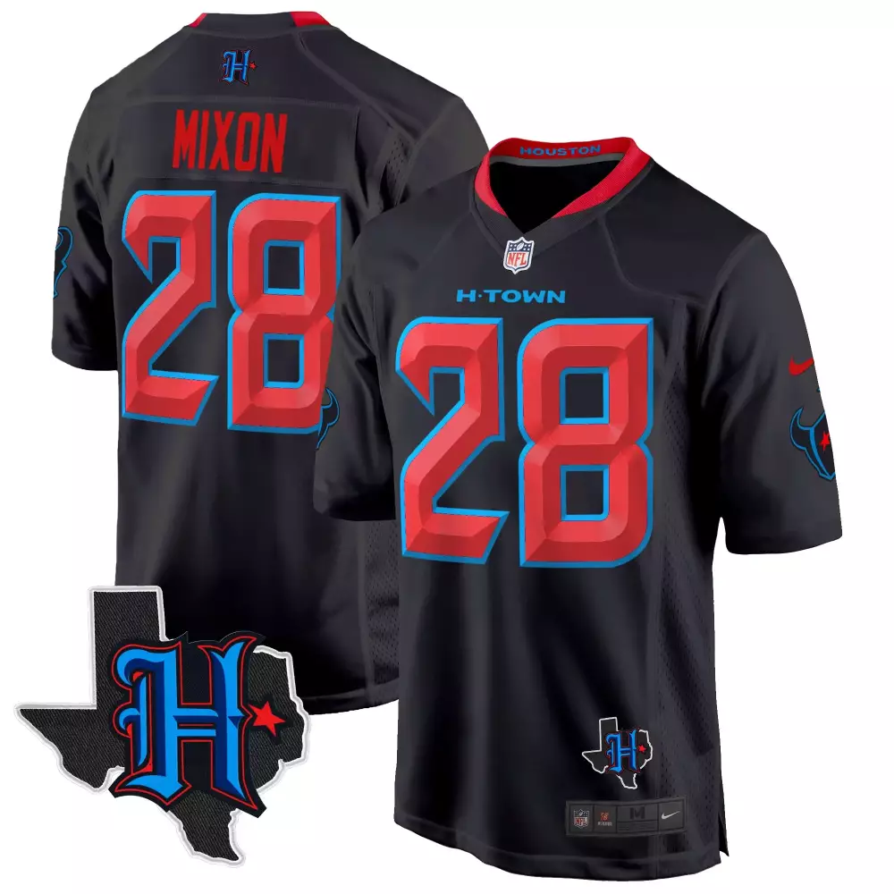 Joe Mixon 28 Houston Texans Jersey Black H-town Texas Men Alternate Red Blue Limited