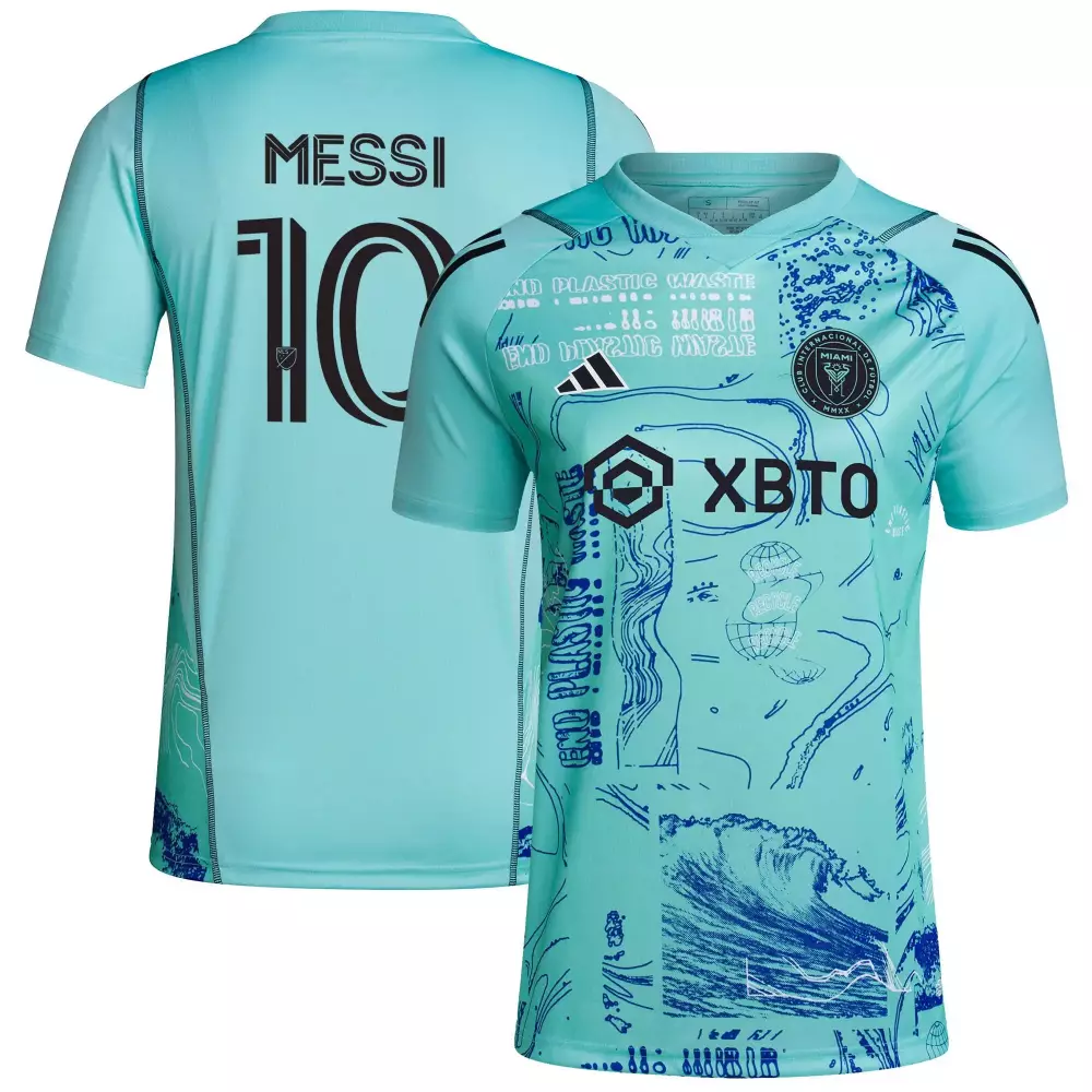 Messi Inter 10 Miami Cf Jersey Aqua LA Noche Mls Men Custom Design Blue Black All