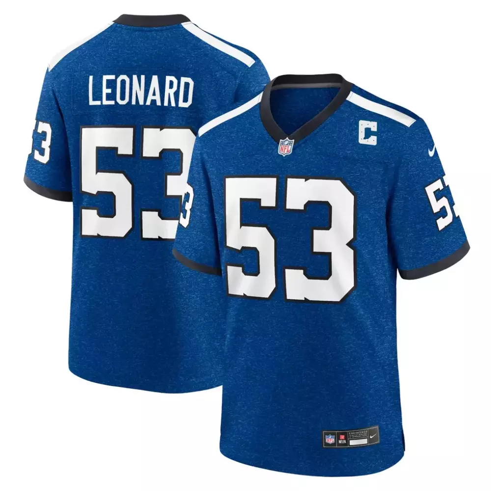 Shaquille Leonard 53 Jersey Royal Blue Indianapolis Colts Men Replica White Black