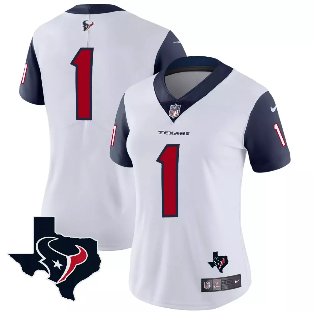 C.j. Stroud 1 Texans Jersey White Women Replica Navy Red Vapor Limited All Stitched