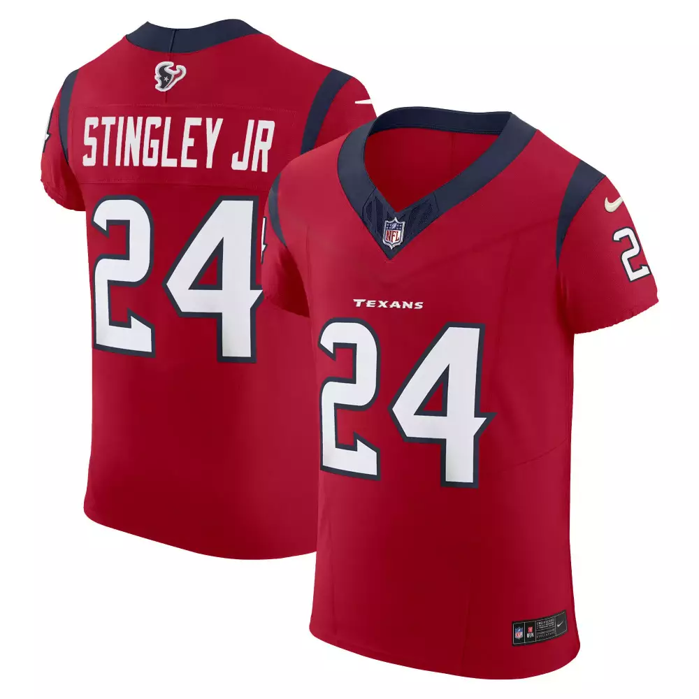 Derek Stingley Jr. 24 Texans Jersey Red Men Player Navy Blue White Vapor Elite All
