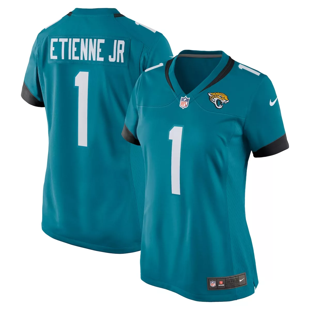 Travis Etienne 1 Jersey Teal Jacksonville Jaguars Men White Black Game