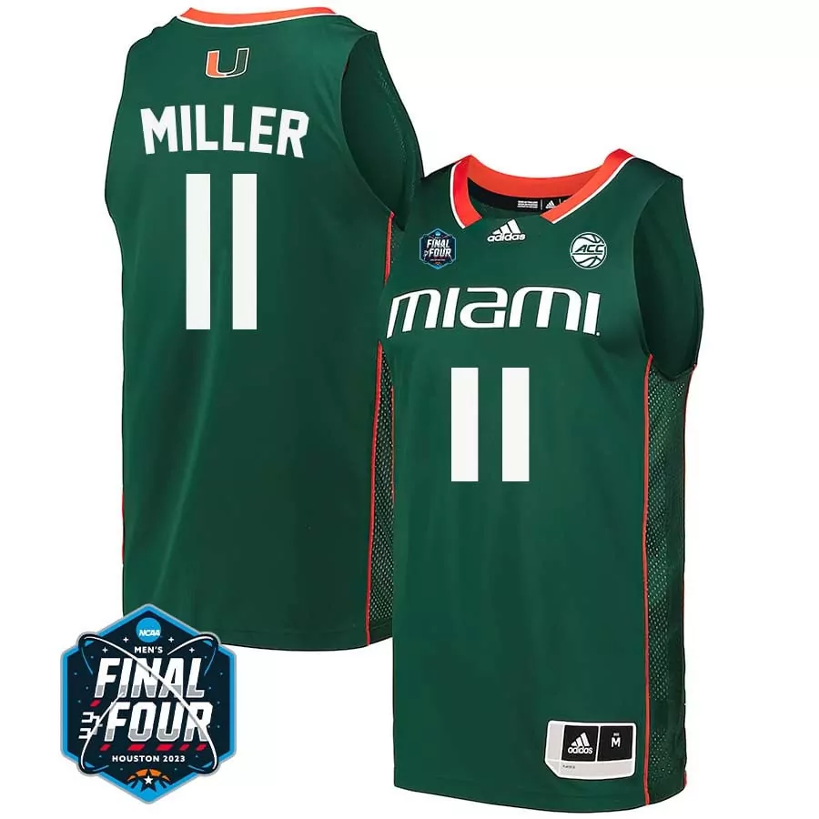 Miller Final 11 Miami Hurricanes Jersey Green Men White Orange Stitched