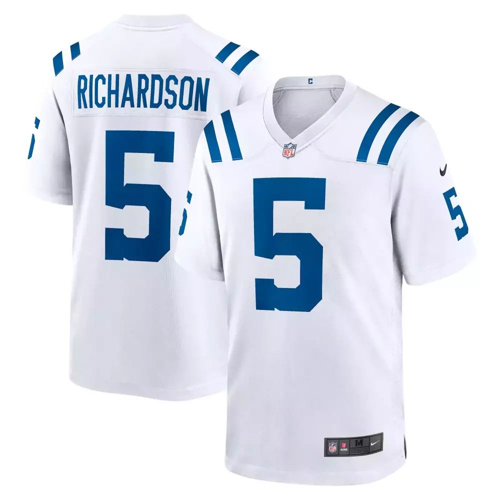 Anthony Richardson Sr. 5 Jersey White Indianapolis Colts Men Blue All Stitched Vapor