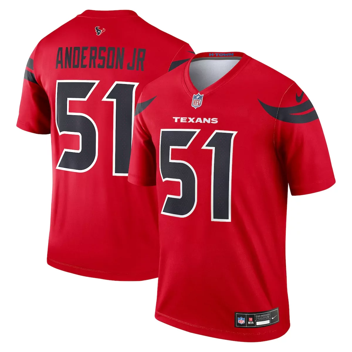 Will Anderson 51 Texans Jersey Red Men Replica Black