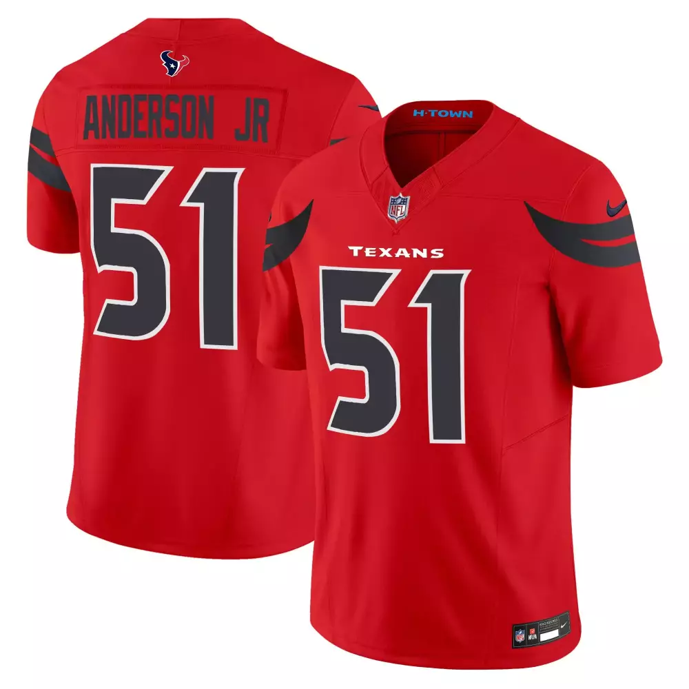 Will Anderson Jr. 51 Jersey Red Houston Texans Men Game Black Vapor Limited All Stitched