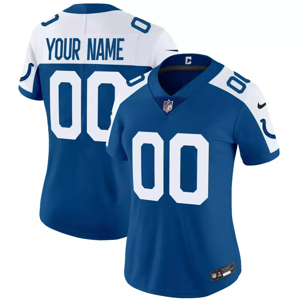 Custom Indianapolis Colts Jersey Blue Women Replica White All Stitched Vapor