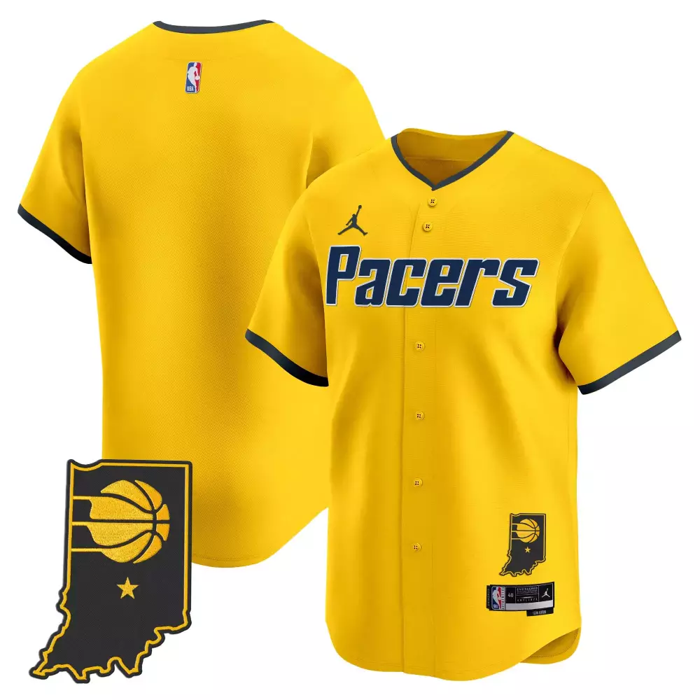 Custom Indiana Pacers Jersey Yellow City Connect State Shape Men Navy Blue Vapor