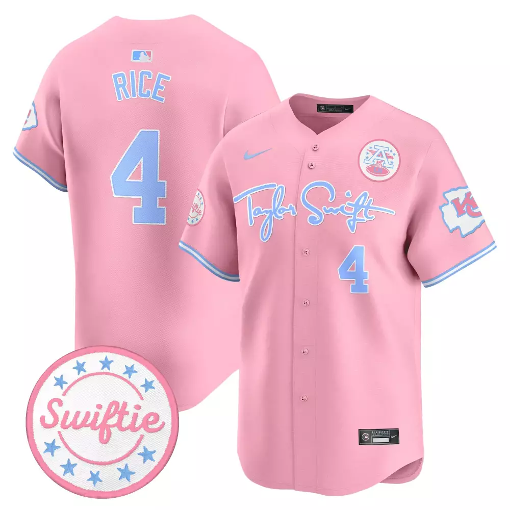 Rice 4 Kansas City Royals Jersey Pink Taylor Swift Kc Men Alternate Light Blue White