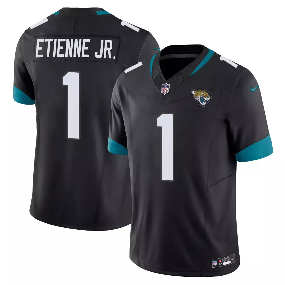 Travis Etienne Jr. 1 Jersey Black Jacksonville Jaguars Men Replica Teal White Vapor