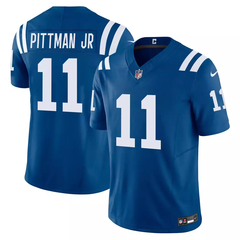 Michael Pittman Jr. 11 Colts Jersey Blue Men Replica White All Stitched Vapor