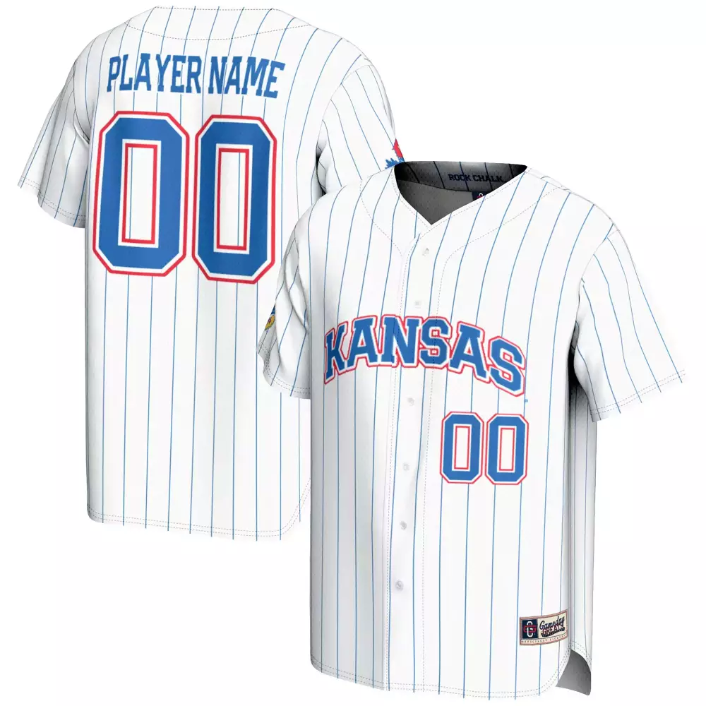 Kansas Jersey White Men Blue Red All Stitched Vapor