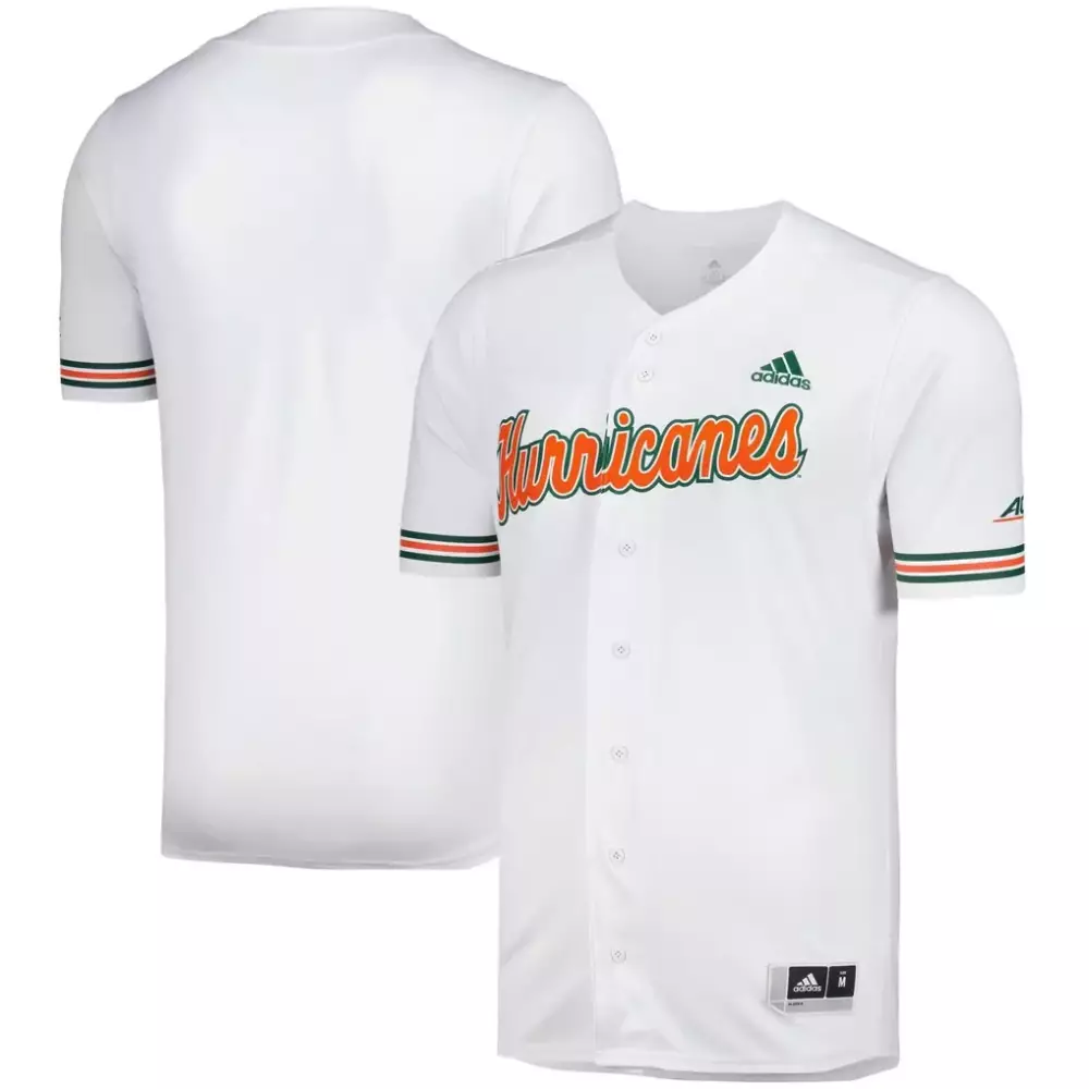 Baseball Miami Hurricanes Jersey White Men Orange Green Replica