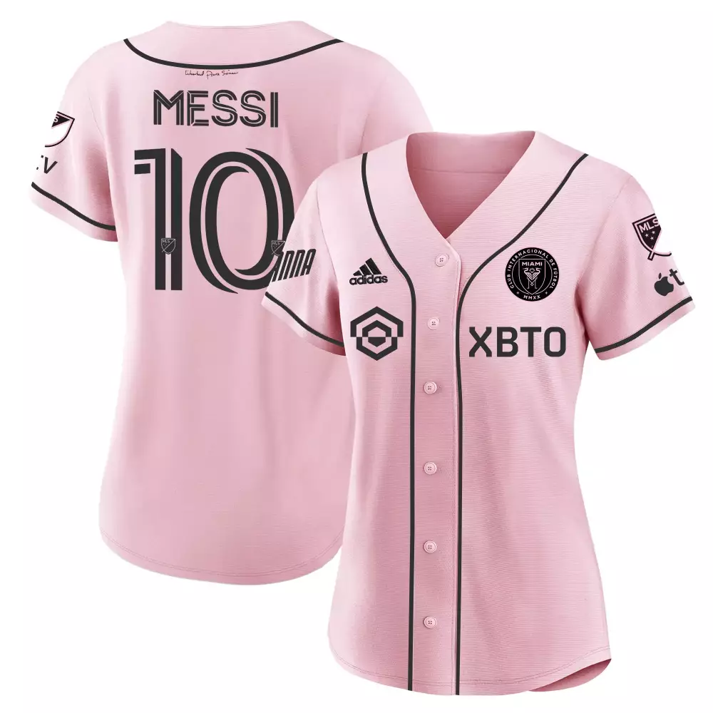 Messi Inter 10 Miami Cf Jersey Pink Mls Apple Tv Men Black All Stitched