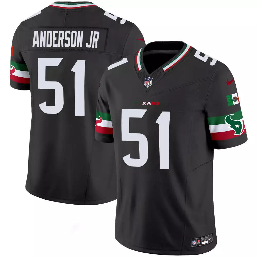 Will Anderson 51 Houston Texans Jersey Black Mexican Flag Men Alternate White Green