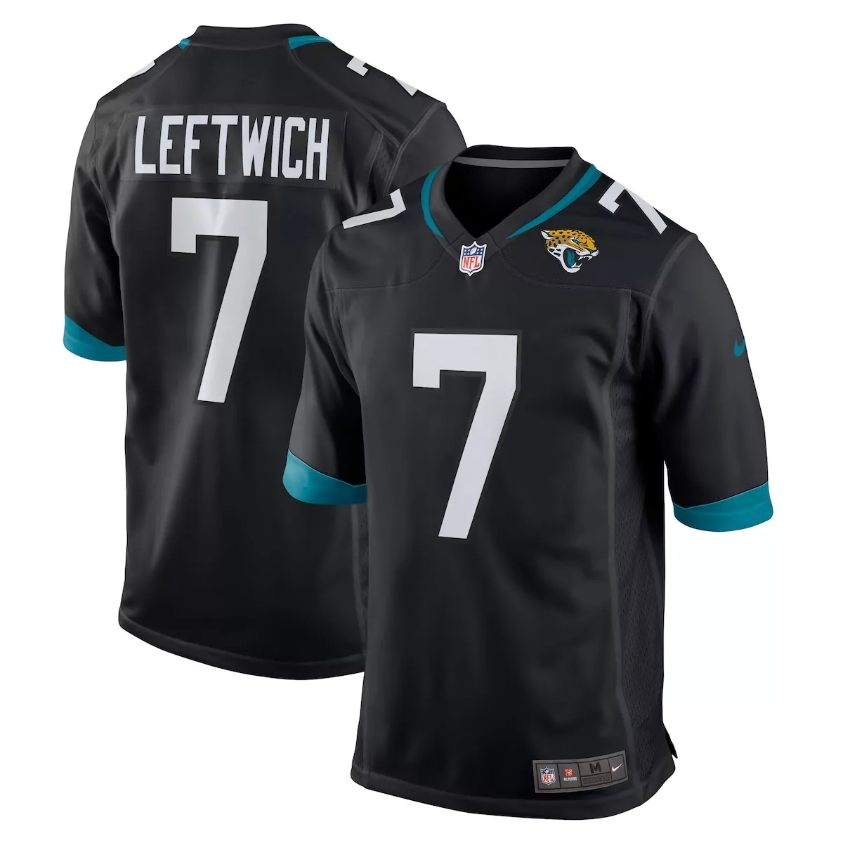Byron Leftwich 7 Jaguars Jersey Black Men Replica Teal White Retired Alternate Game