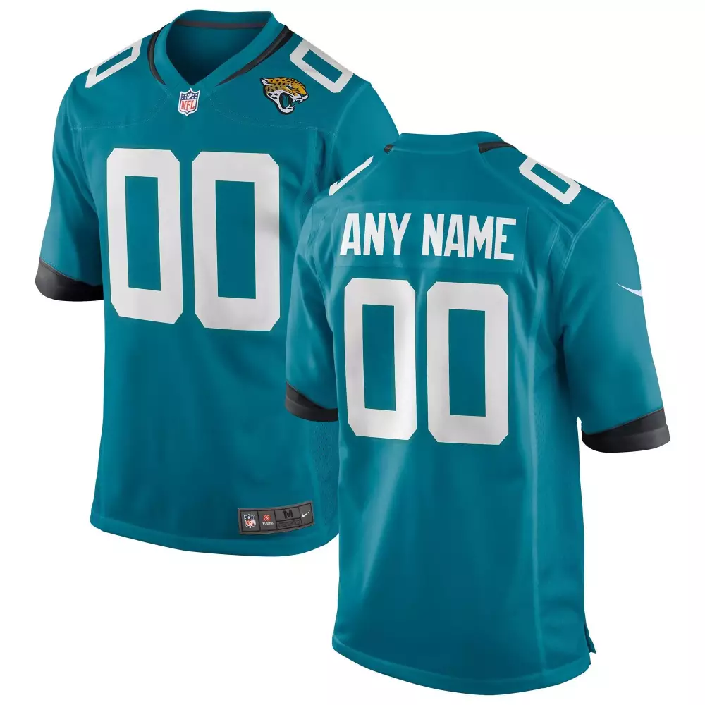 Jacksonville Jaguars Jersey Teal Replica Black Custom Collection All Stitched