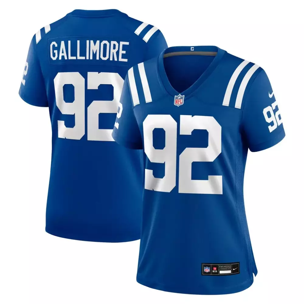 Neville Gallimore 92 Jersey Royal Blue Indianapolis Colts Women Replica White Game