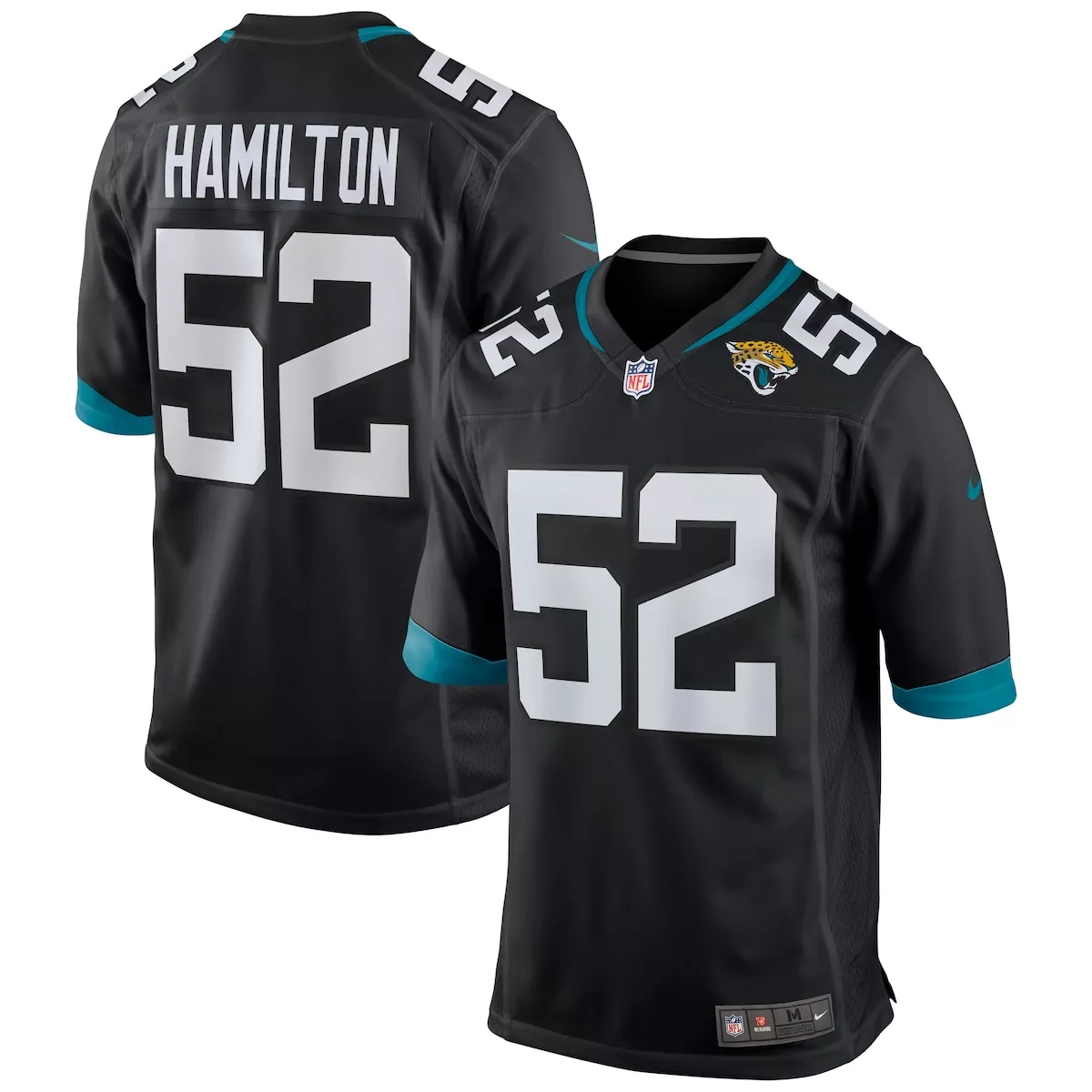 Davon Hamilton 52 Jersey Black Jacksonville Jaguars Men Alternate Teal White Game