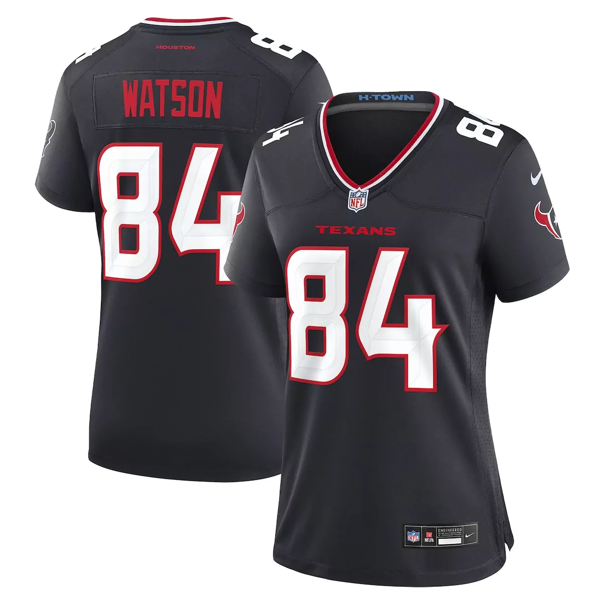 Justin Watson 84 Texans Jersey Black Women Red White Game