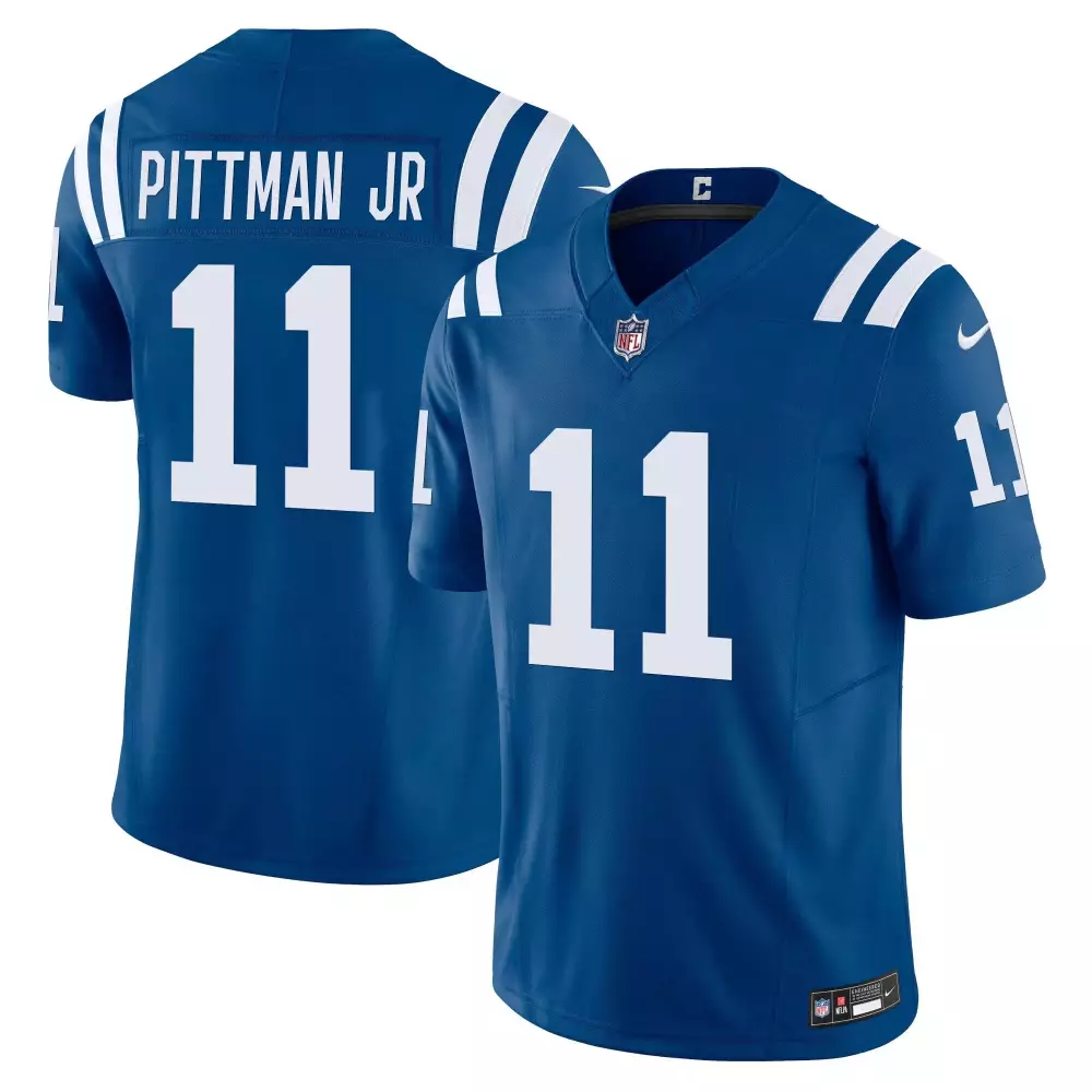 Pittman Jr. 11 Indianapolis Colts Jersey Blue Men Replica White Vapor Limited All