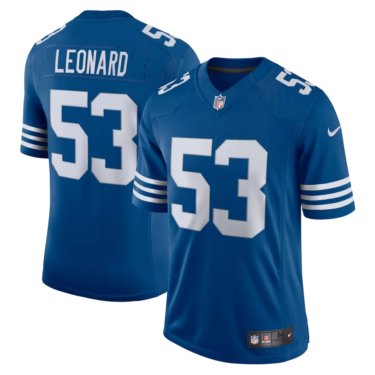 Riley Leonard 53 Jersey Blue Indianapolis Colts Men Replica White Alternate Vapor