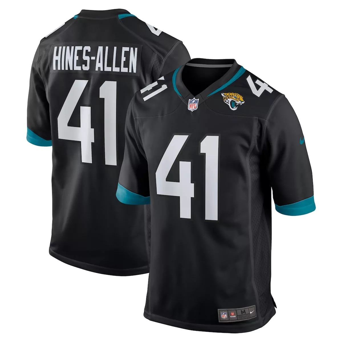 Josh Hines 41 Jaguars Jersey Black Men Player Teal Alternate Game