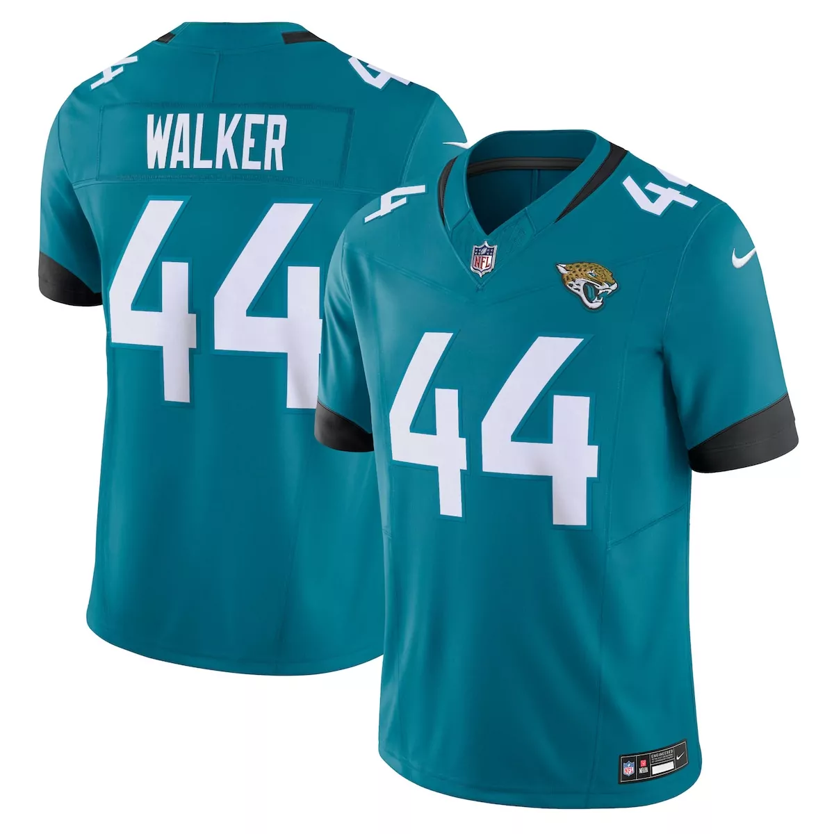 Travon Walker 44 Jaguars Jersey Teal Men Standard Black Vapor Limited