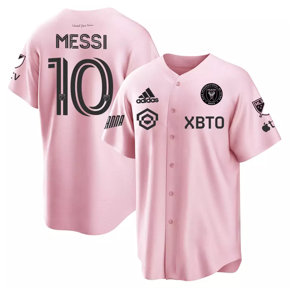 Messi Inter 10 Miami Cf Jersey Pink 2024-2025 Season Mls Xbto Men Black All Stitched