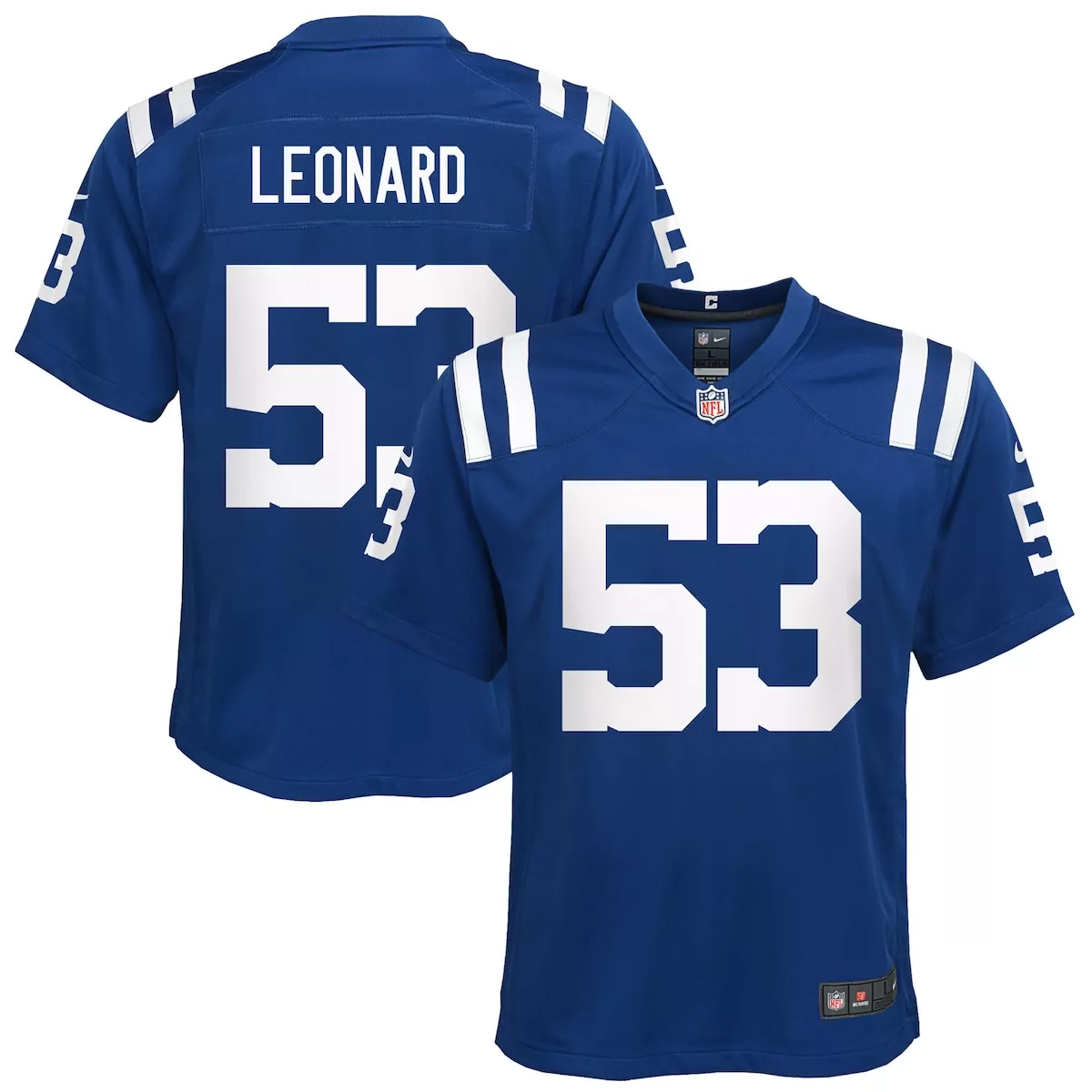 Shaquille Leonard 53 Jersey Royal Blue Indianapolis Colts Men Replica White Game