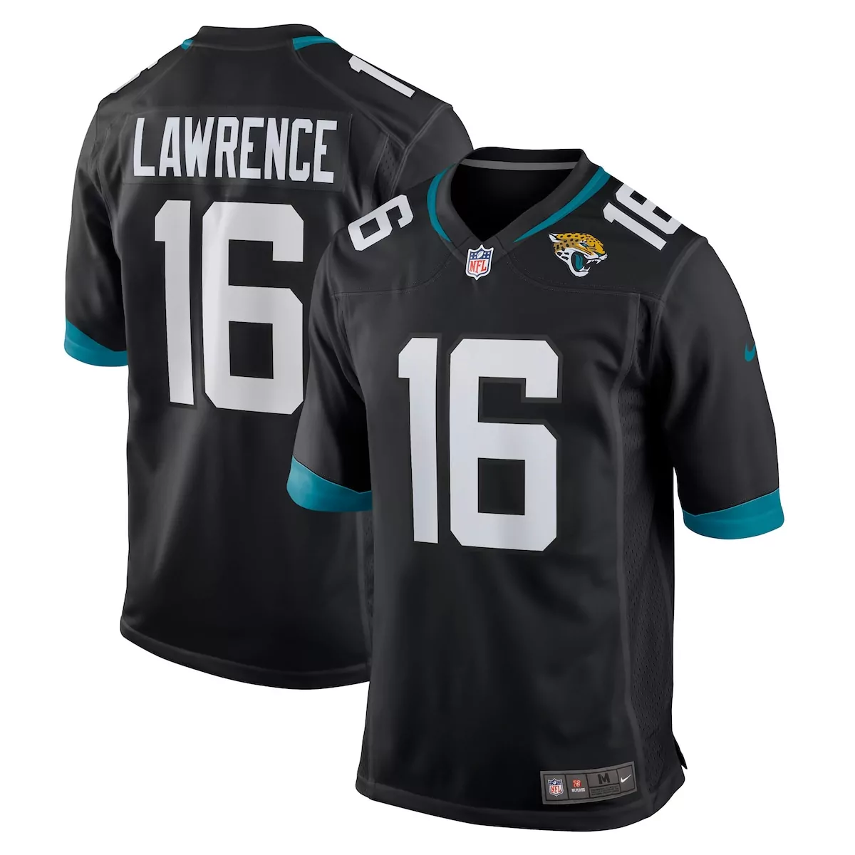 Trevor Lawrence 16 Jersey Black Jacksonville Jaguars Men Game Teal White Alternate