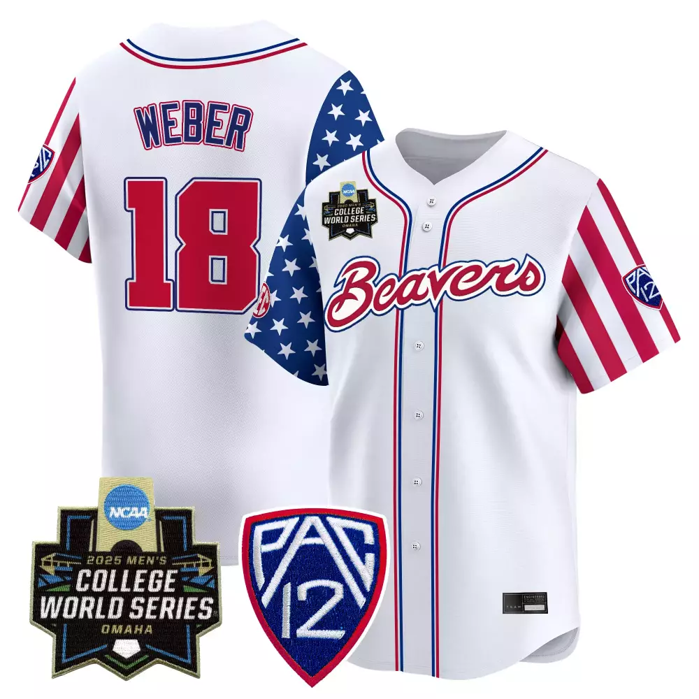 Weber State 18 Beavers Jersey White College World Series 2025 Men Split Design Red