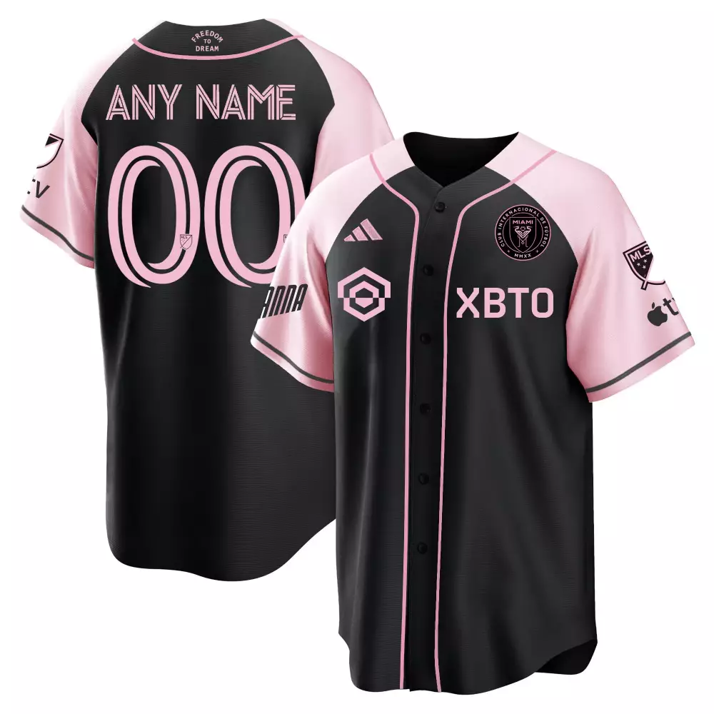 Inter Miami Cf Jersey Black Mls Apple Men Pink Stitched Custom